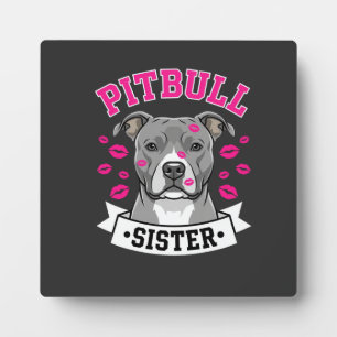 Placa Expositora Diseño Vectorial de Hermana Amante de Perros Pitbu