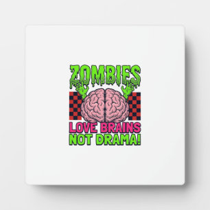 Placa Expositora Diseño Vintage de Terror de Amor Zombie por Cerebr