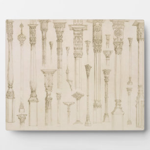 Placa Expositora Diseños de columnas de madera persa y turca, de 'A