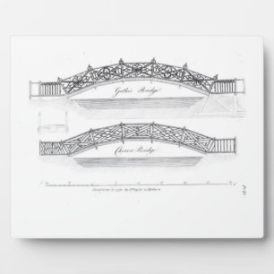 Placa Expositora Diseños para puentes de jardín, publicado en 1773 