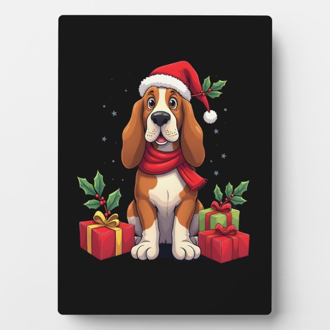 Placa Expositora Disfraces divertidos de perro de Navidad con sombr (Frente)