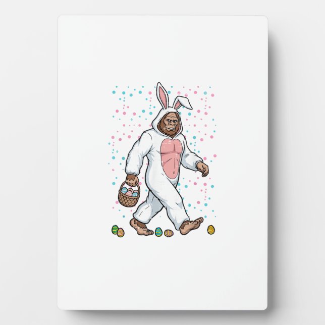 Placa Expositora Disfraz de conejo de Pascua Bigfoot divertido para (Frente)
