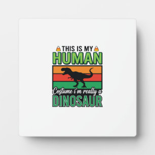 Placa Expositora Disfraz De Humano De Dinosaurio Divertido Hallowee