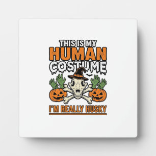 Placa Expositora Disfraz Divertido de Humano Husky Camiseta de Perr