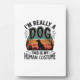 Placa Expositora Disfraz Divertido de Humano para Perro Halloween V