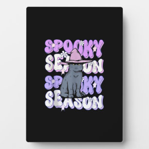 Placa Expositora Divertida Saying Spookone Season Halloween Cat Lov