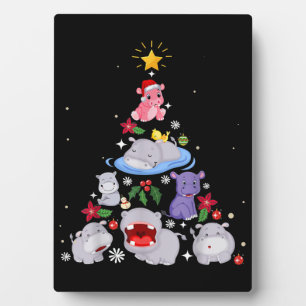 Placa Expositora Divertido árbol de Navidad Hippo Xmas Hippopótam