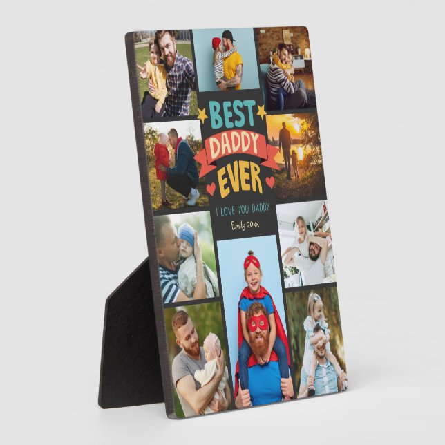 Placa Expositora Divertido Mejor papá jamás 10 personalizado de col (Lado)