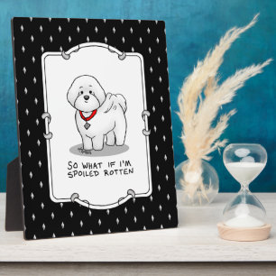 Placa Expositora Divertido podrido podrido de Bichon Frise Perro -