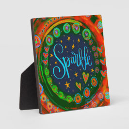 Placa Expositora Divertido Whimsical Cute Sparkle Niños Inespiritua