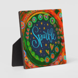 Placa Expositora Divertido Whimsical Cute Sparkle Niños Inespiritua