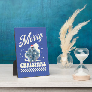 Placa Expositora Diviértete con el Yeti de Navidad Humor Festivo