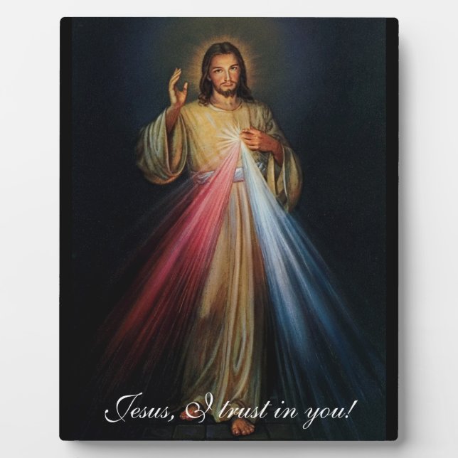 Placa Expositora Divine Mercy Jesus I trust in you! 8x10 with easel (Frente)