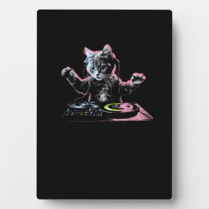 Placa Expositora DJ Cat Funny DJ Cajero de equipos para DJ Cuto Cat