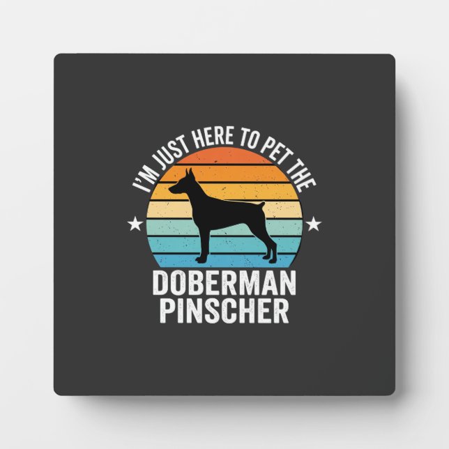 Placa Expositora Doberman Pinscher Retro Acaricia (Frente)