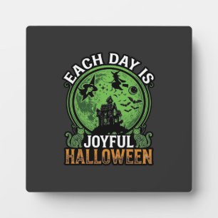 Placa Expositora Doble Trabajo Bruja Calabaza Halloween Telaraña