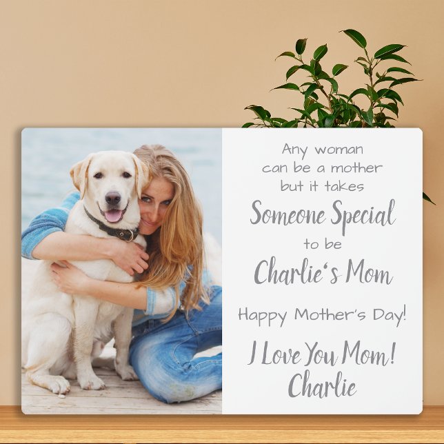 Placa Expositora Dog Mom Custom Pet Photo Mother's Day (Subido por el creador)