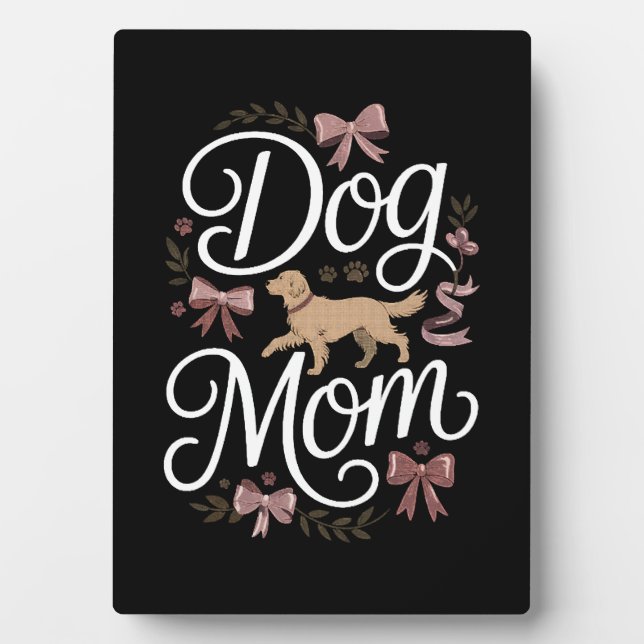 Placa Expositora Dog Mom Fur Life Mothers day Pet Owner Gifts Wife (Frente)