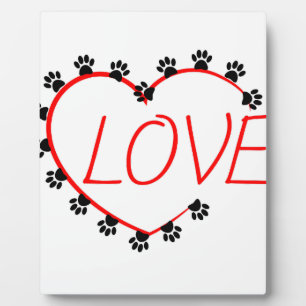 Placa Expositora Dog Paws Red Heart Love