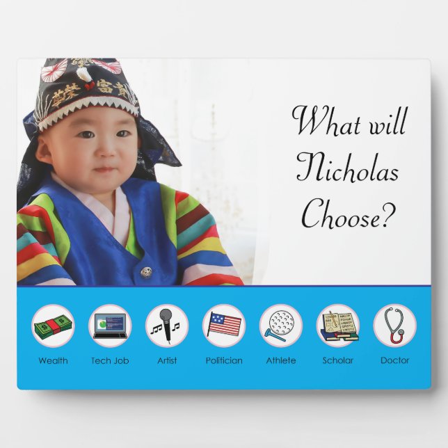 Placa Expositora Doljabi Doljanchi Dol coreano 1er cumpleaños (Frente)