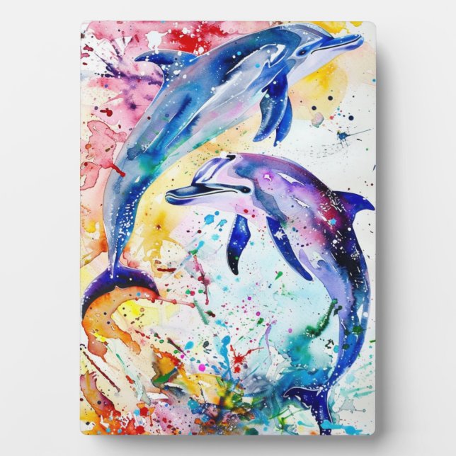 Placa Expositora Dos delfines bonitos (Frente)