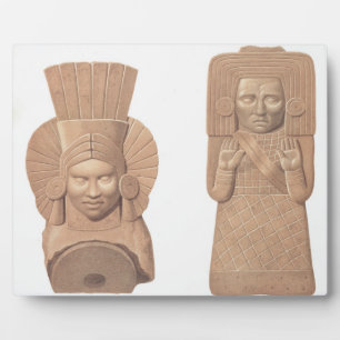 Placa Expositora Dos figuras de terracota de mujeres de Palenque, p