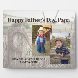 Placa Expositora Dos fotos personalizadas del Día Rústico del Padre