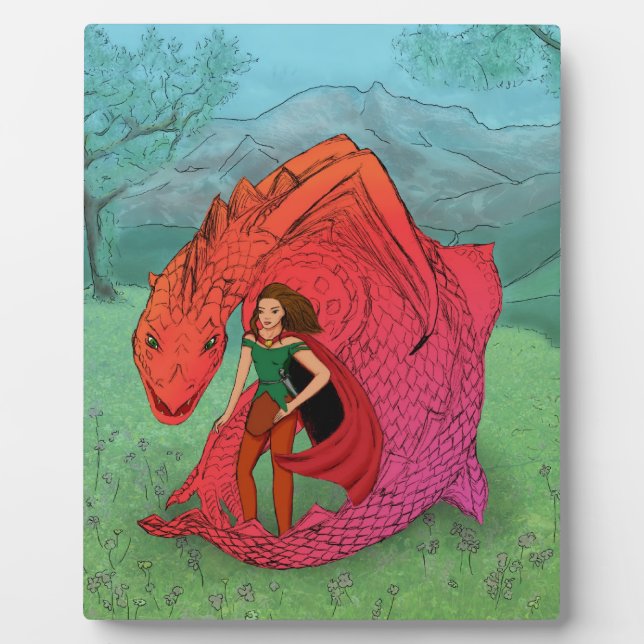 Placa Expositora Dragón de bebé rojo (Frente)