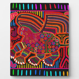 Placa Expositora Dragón Kuna indio amigable Mola