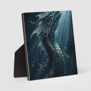 Placa Expositora Dragón Marino Bioluminiscente Antiguo - Profundida