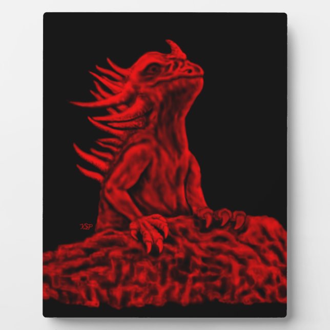 Placa Expositora Dragón rojo pequeño (Frente)