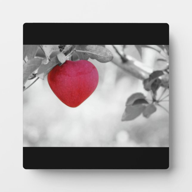 Placa Expositora Dramática Manzana con forma de Corazón Rojo (Frente)