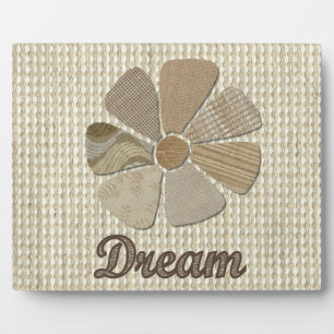 Placa Expositora Dream Collage Collage Fabric Flower Plaque