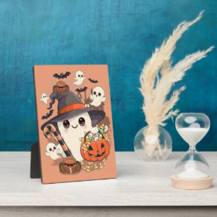 Placa Expositora Dulce Fantasma de Halloween en Estilo Kawaii