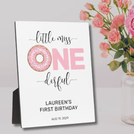 Placa Expositora Dulce rosado Pequeño MIs Primer Cumpleaños