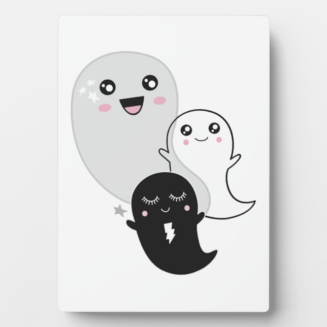 Placa Expositora dulces fantasmas halloween kawaii (Frente)