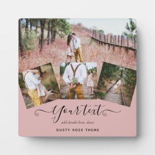 Placa Expositora Duste Rosa Boda rosado de recién casados regalo de