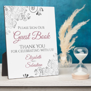 Placa Expositora Duste Rosa con Rótulos Nuestro Boda del libro de i