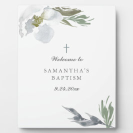 Placa Expositora Dusty Blue Florals Green Baptism