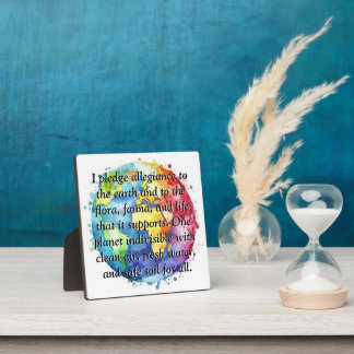 Placa Expositora Earths Pledge Of Allegiance Quote