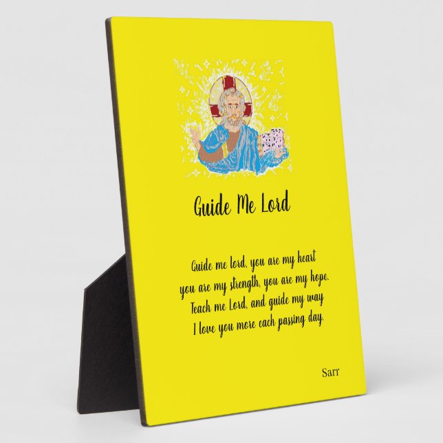 Placa Expositora Easel con lienzo : Una plegaria del Señor (Lado)