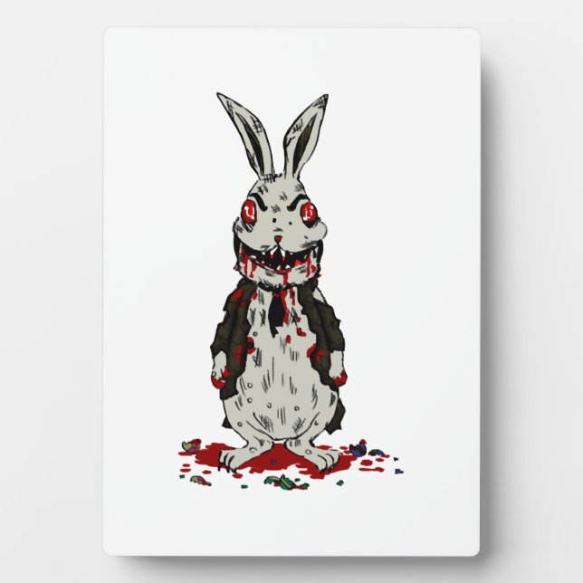 Placa Expositora Easter Zombie Rabbit Halloween Bunny (Frente)