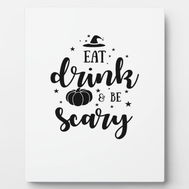Placa Expositora Eat Drink And Be Scary Halloween (Frente)