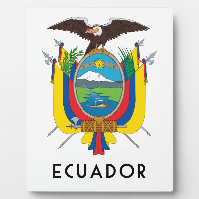 Placa Expositora Ecuador - símbolo/escudo de armas/bandera/colores/ (Frente)