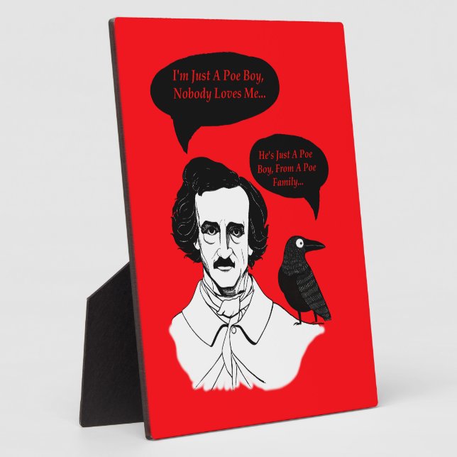 Placa Expositora Edgar Allan Poe Boy y Raven (Lado)