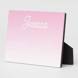 Placa Expositora (Editable) Light Pink Color Ombre & Your Text