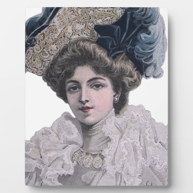 Placa Expositora Edwardian Fashiable lady in blue gorra (Frente)