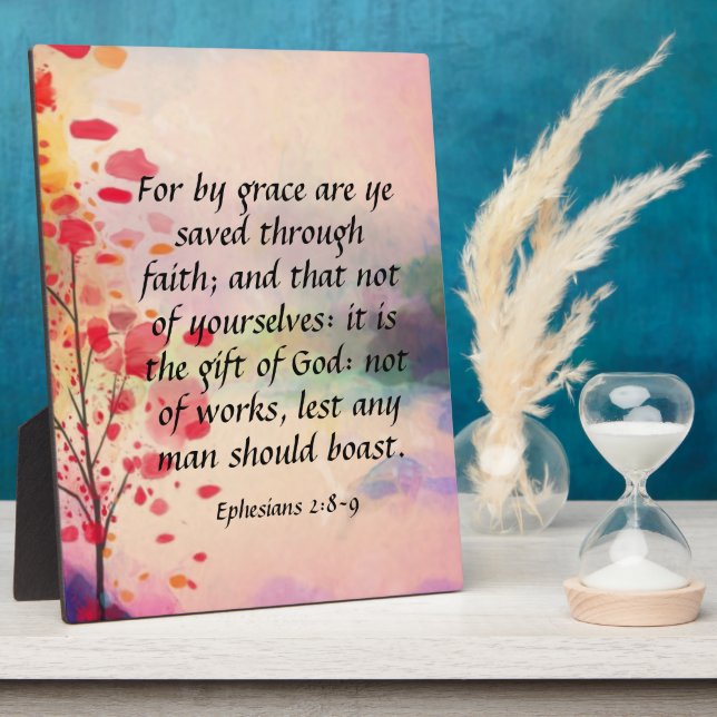 Placa Expositora Efesios 2:8-9 (Lado)