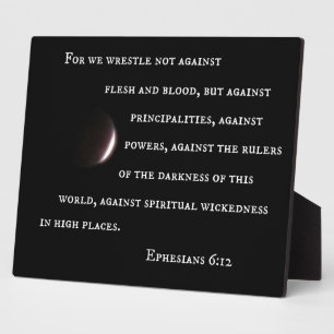Placa Expositora Efesios 6:12 Porque no luchamos contra la carne.
