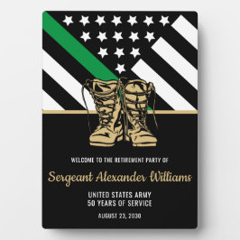 Placa Expositora Ejército de Jubilación Militar Bandera Verde Ejérc